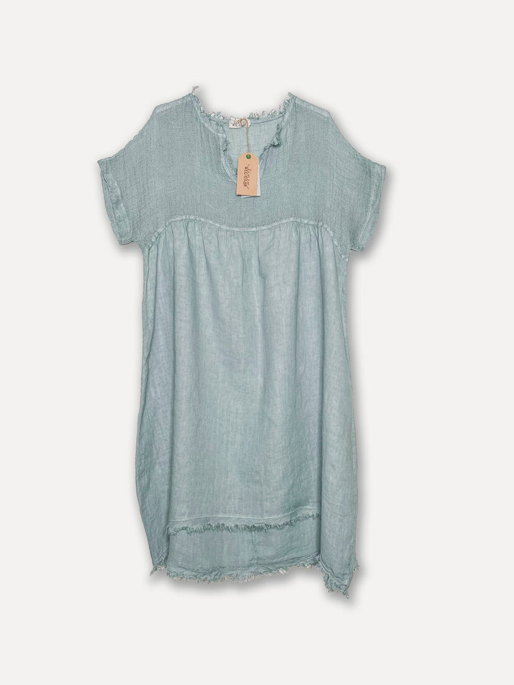 Astrid Attitude Linen Dress, Rainy Blue