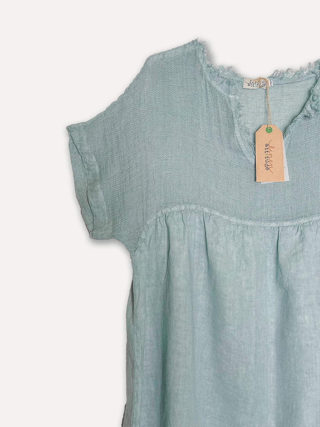 Astrid Attitude Linen Dress, Rainy Blue