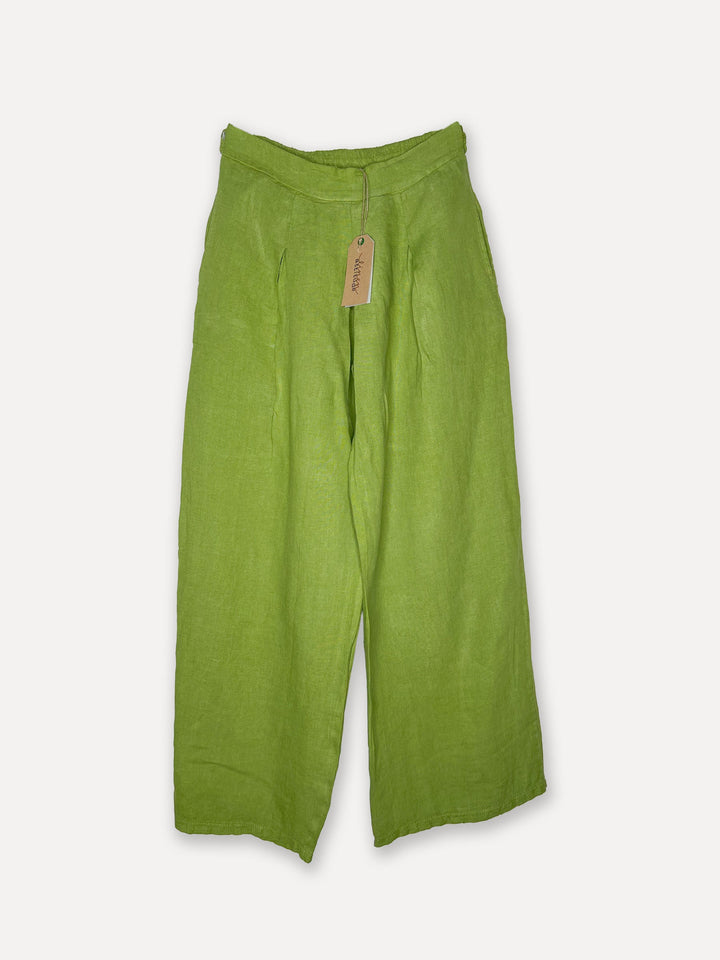 Dressed Up Attitude Linen Pants, Olive Green