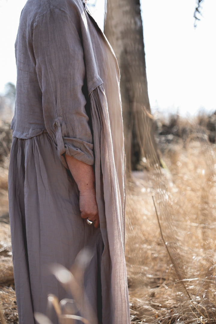 Milano Linen Coat, Taupe
