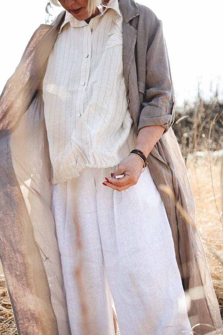 Milano Linen Coat, Taupe